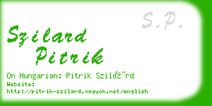 szilard pitrik business card